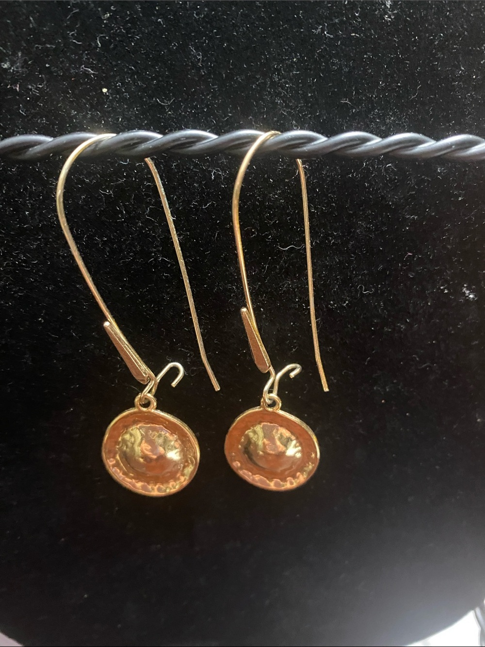 Robert Lee Morris Hammered Gold Drop Earrings